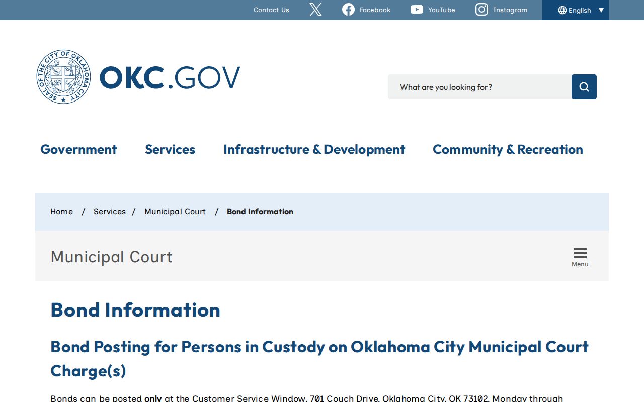Oklahoma County bench and arrest warrant bond information