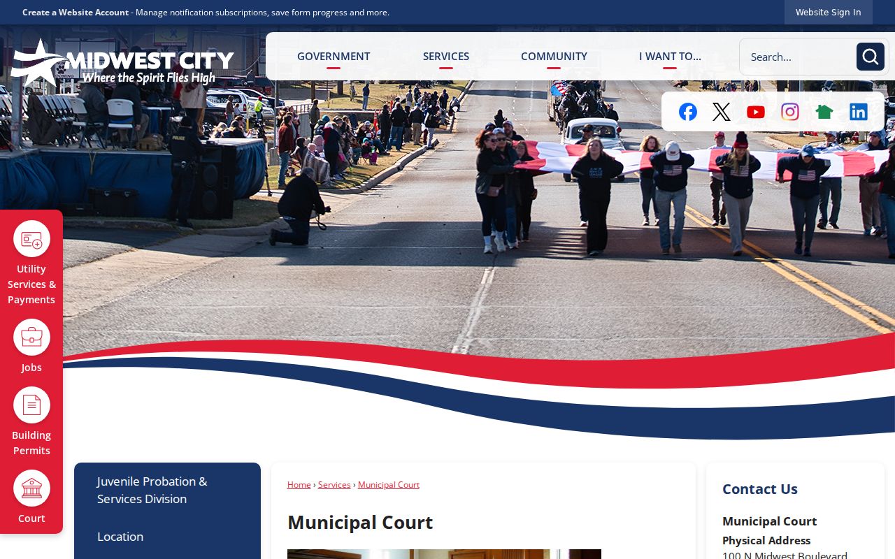Midwest City municipal court jurisdiction and city warrant records