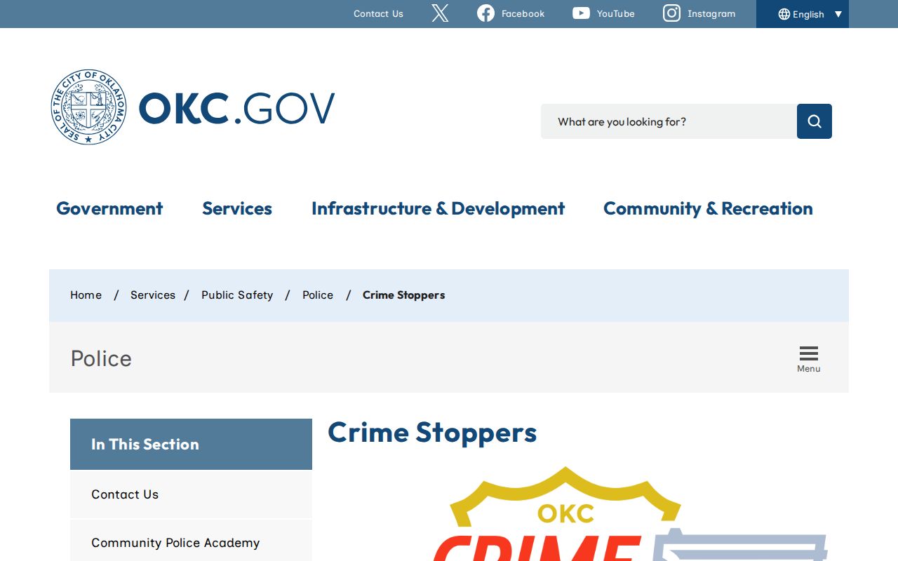 Official Oklahoma County tip program for most wanted information